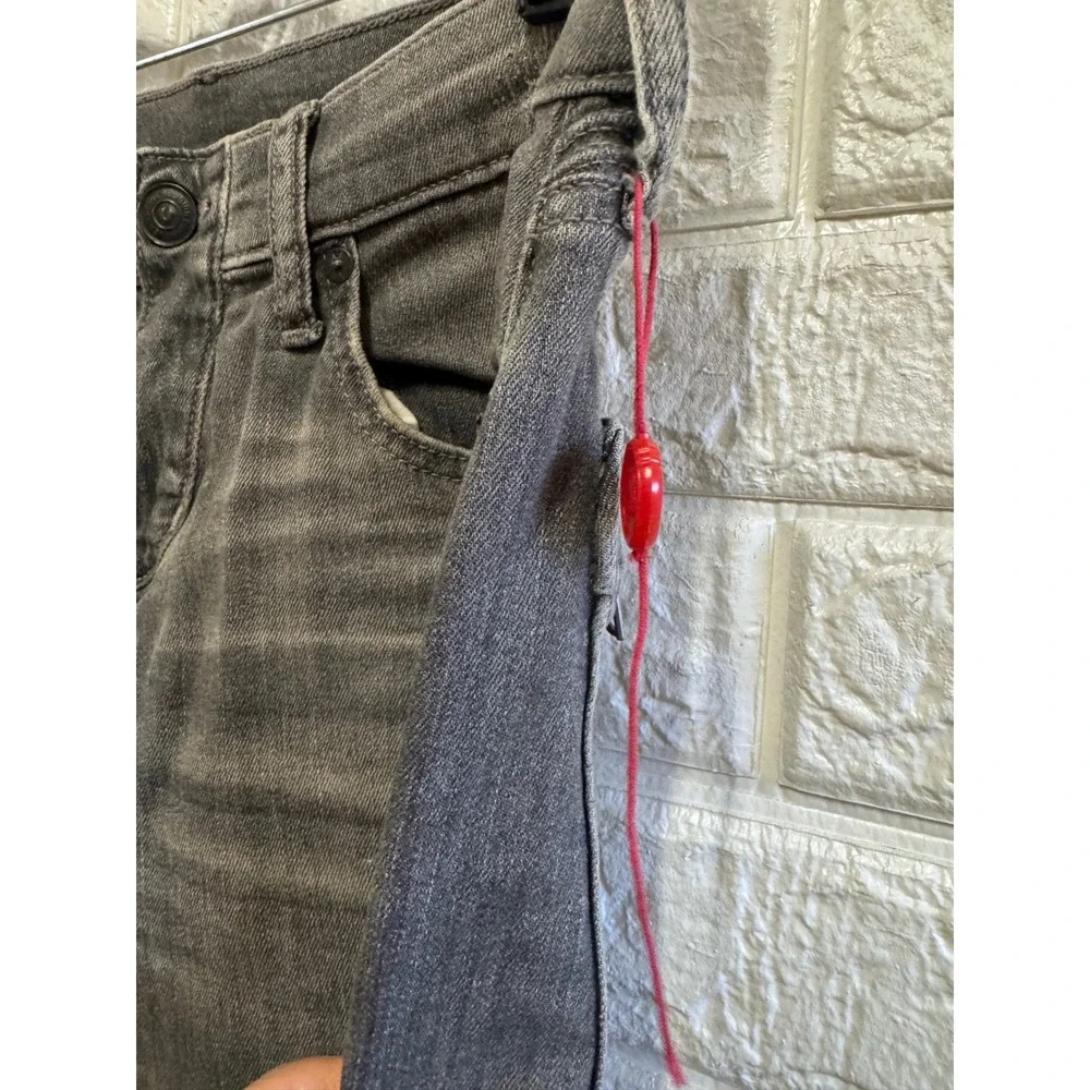 True Religion Geno Relaxed Slim Moto Jeans Gray‎ Ribbed Biker Denim Pants